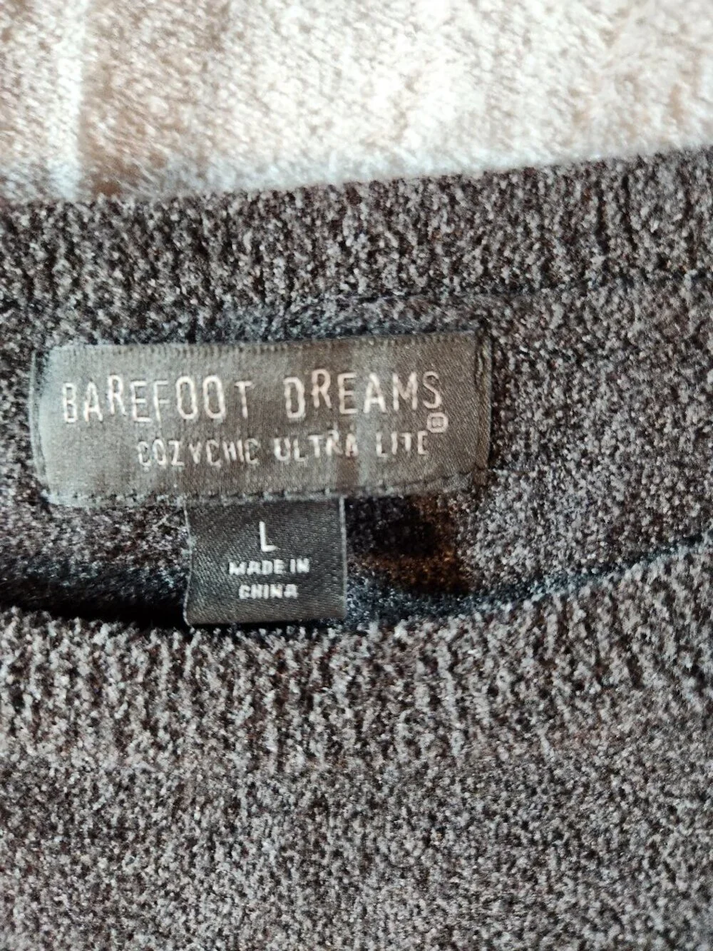 Barefoot Dreams CozyChic Ultralite Raglan Pullover Large Gray